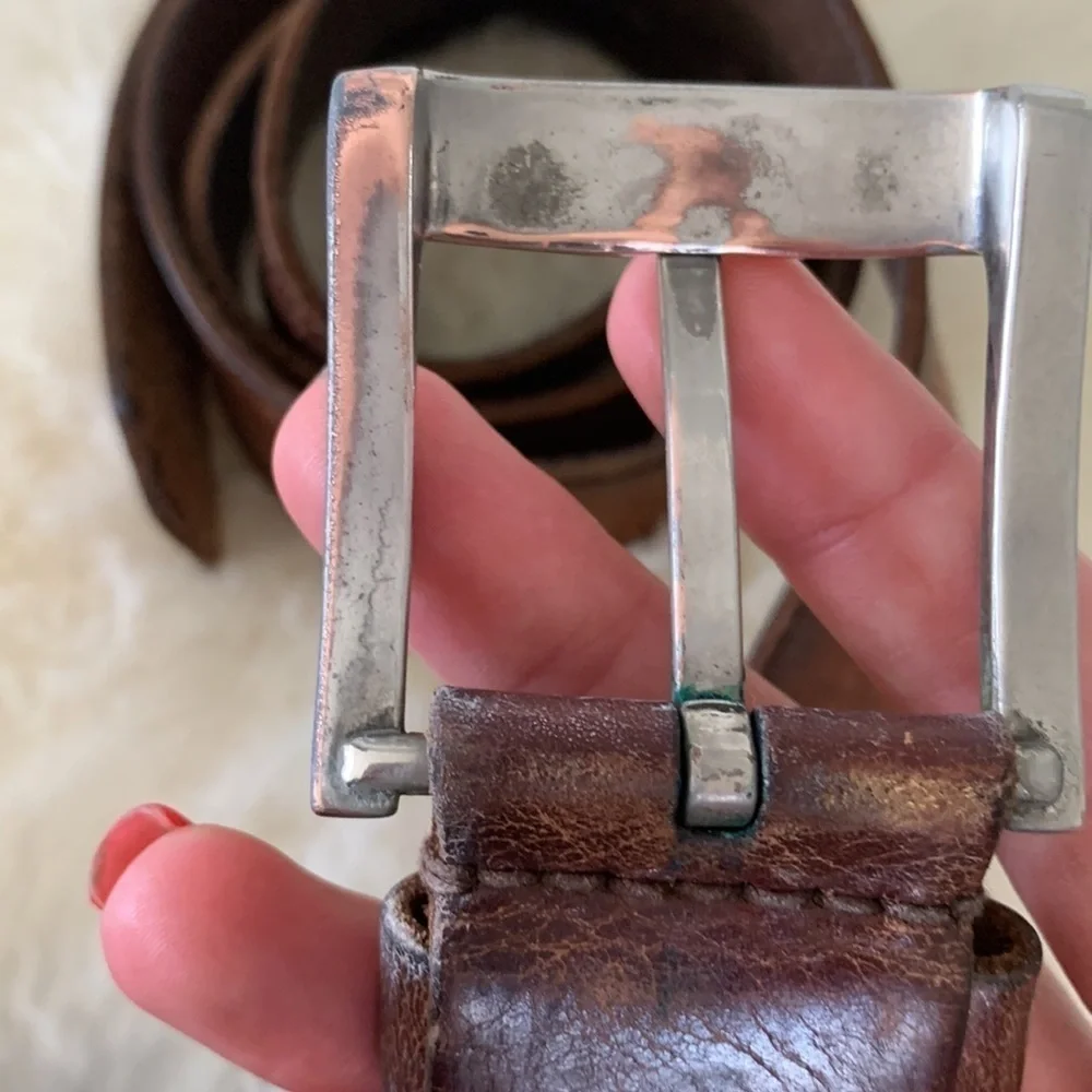 Fossil brown genuine leather men’s belt, size 42
